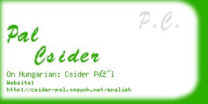 pal csider business card